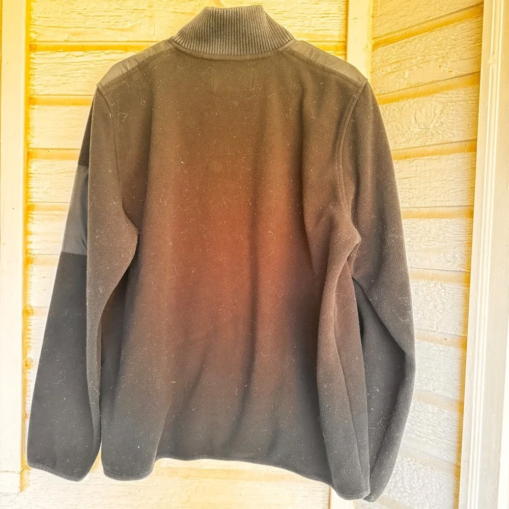 Banana Republic Mens Black Fleece 1/4 Zip Pullover Sweater Jacket‎ XL